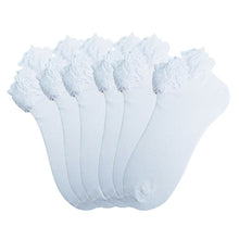 Load image into Gallery viewer, 12-Pack Solid Color Frilly Lace Ankle Socks for Women – Black or White
