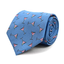 Load image into Gallery viewer, Parquet Martini Glass Pattern Novelty Tie – 4 Color Options

