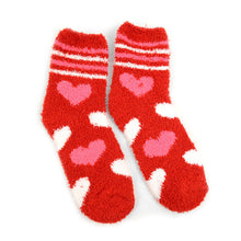 Load image into Gallery viewer, Nollia Women’s Heart Pattern Fuzzy Socks – 3 Pair Assorted Set
