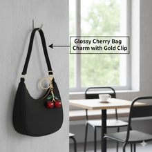 Load image into Gallery viewer, Glossy Cherry Bag Charm with Gold Clip
