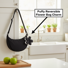 Load image into Gallery viewer, Puffy Reversible Flower Bag Charm
