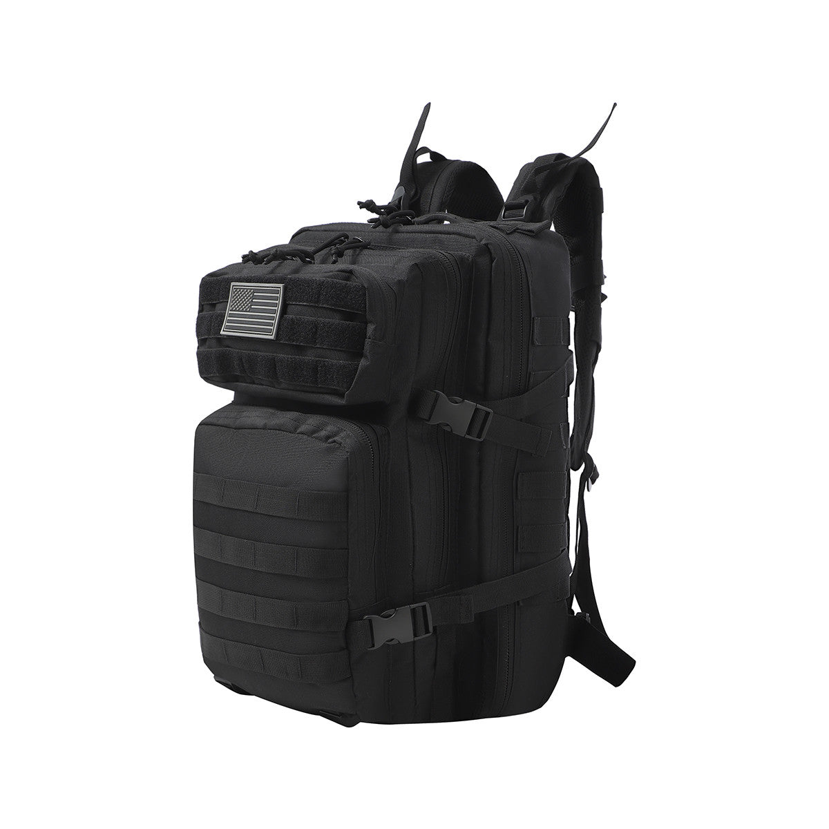 Black Tactical Backpack - Military-Style 3-Day Assault Pack with Molle System
