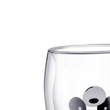 Load image into Gallery viewer, Cute double-walled animal glass cup zoomed in to top

