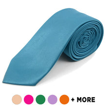 Load image into Gallery viewer, Umo Lorenzo Poly Satin Solid 2.75" Slim Tie
