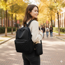 Load image into Gallery viewer, Nollia 2-Piece Quilted Commuter Backpack &amp; Crossbody Set
