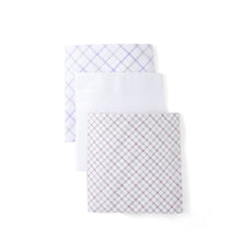 Load image into Gallery viewer, Men's Cotton Solid &amp; Plaid Purple Handkerchiefs 3 Piece Set

