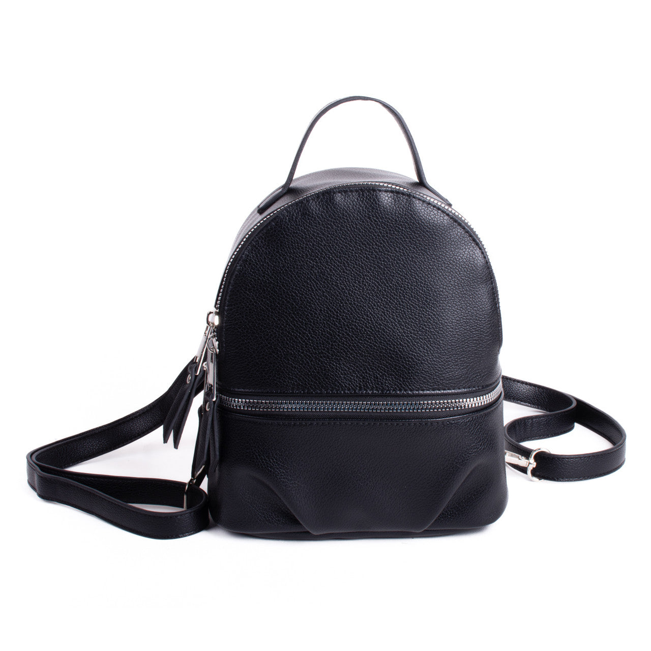 Ladies Black PU Mini Backpack