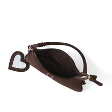 Load image into Gallery viewer, Sydnee Suede Shoulder Bag with Heart Mirror Charm
