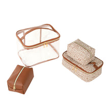 Load image into Gallery viewer, 4pc Leopard Print Cosmetic Set
