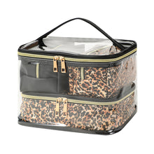 Load image into Gallery viewer, 4pc Leopard Black Cosmetic Set

