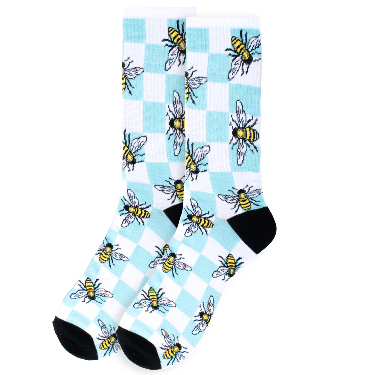 Men's Checker Bumble Bee Ribbed Socks