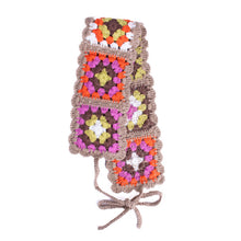 Load image into Gallery viewer, Nollia beige base floral crochet head wrap close-up
