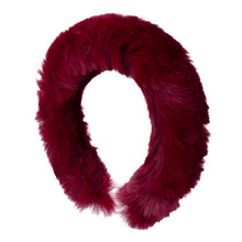 Load image into Gallery viewer, Nollia burgundy faux fur headband winter fashion 

