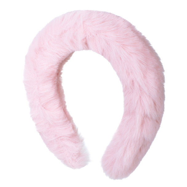 Nollia pink faux fur headband winter fashion 