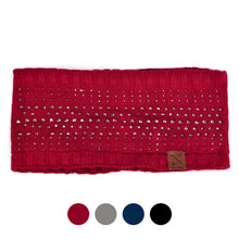 Load image into Gallery viewer, Nollia women&#39;s knit headband ear warmer in red ith color swatch
