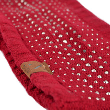Load image into Gallery viewer, Nollia women&#39;s knit headband ear warmer in red zoomed in view
