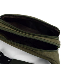 Load image into Gallery viewer, Olive Tactical fanny pack unzipped
