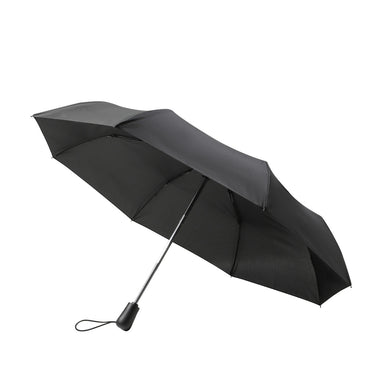 Open view – Black compact umbrella fully open with sleek canopy design and sturdy frame.