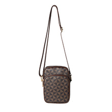 Load image into Gallery viewer, PU North-South crossbody bag with geometric print
