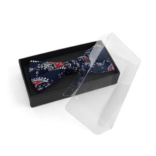 Load image into Gallery viewer, Parquet boxed paisley bow tie – 100% cotton handmade in box display

