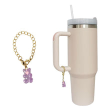 Load image into Gallery viewer, Purple gummy bear keychain-style charm for drinkware

