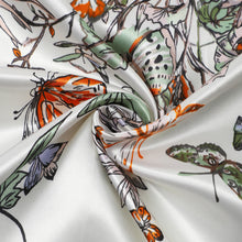 Load image into Gallery viewer, Satin Polyester Butterfly Floral Print Scarf
