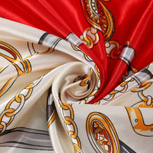 Load image into Gallery viewer, Satin Polyester Baroque Chain Print Scarf
