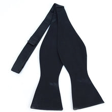 Load image into Gallery viewer, Silk satin freestyle bow tie in classic black
