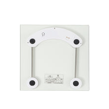 Load image into Gallery viewer, Transparent digital bathroom scale with metal accents
