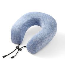Load image into Gallery viewer, U-shaped memory foam neck pillow for travel in blue
