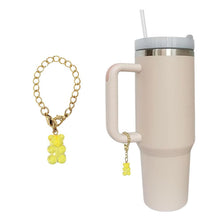 Load image into Gallery viewer, Yellow gummy bear keychain-style charm for drinkware
