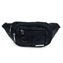 Load image into Gallery viewer, black tactical fanny pack zipped front view
