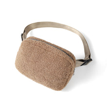 Load image into Gallery viewer, nollia taupe Sherpa Belt Bag with Buckle Closure 
