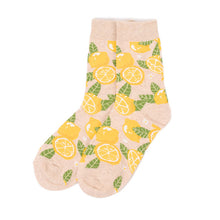 Load image into Gallery viewer, Parquet Beige Women's Lemon Tree Novelty Socks
