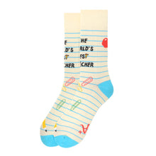 Load image into Gallery viewer, Men&#39;s Socks - The World&#39;s Best Teacher Novelty Sock
