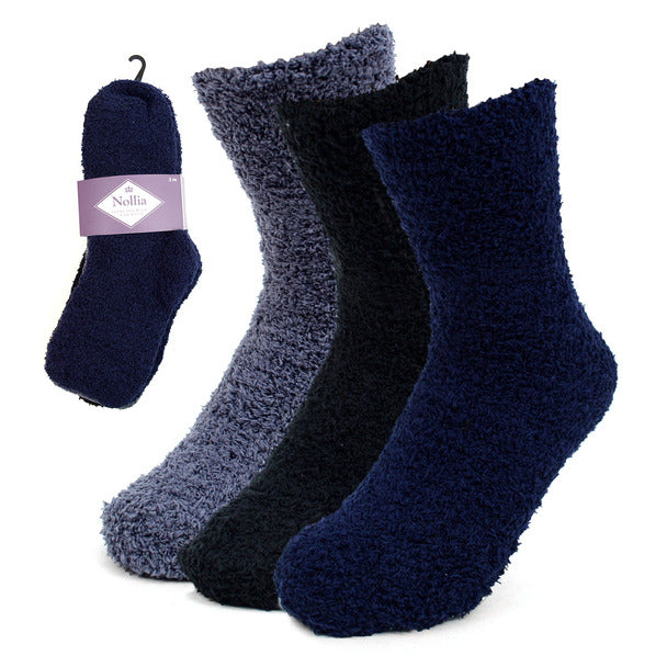 Assorted (3 Pairs) Women’s Solid Color Warm Fuzzy Socks – Nollia