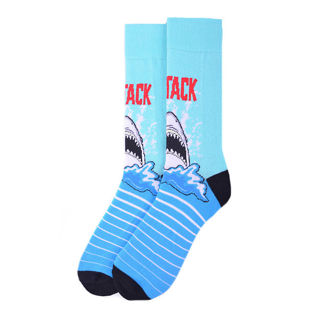 Parquet Men’s Shark Attack Novelty Crew Socks