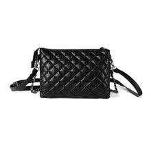 Load image into Gallery viewer, Nollia black nylon quilted puffer bag with chain strap
