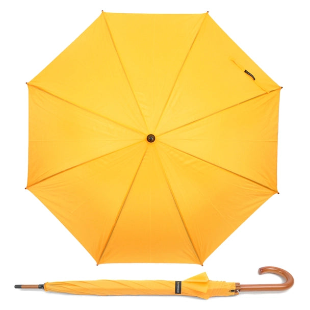 Auto-Open Wooden J-Handle Umbrella - 35" Windproof Men Women Umbrella